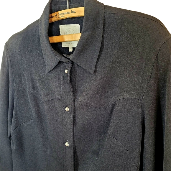 DOUBLE D RANCH Black Button Front Western Cowgirl Shirt Dress Shirtdress S - Picture 5 of 7